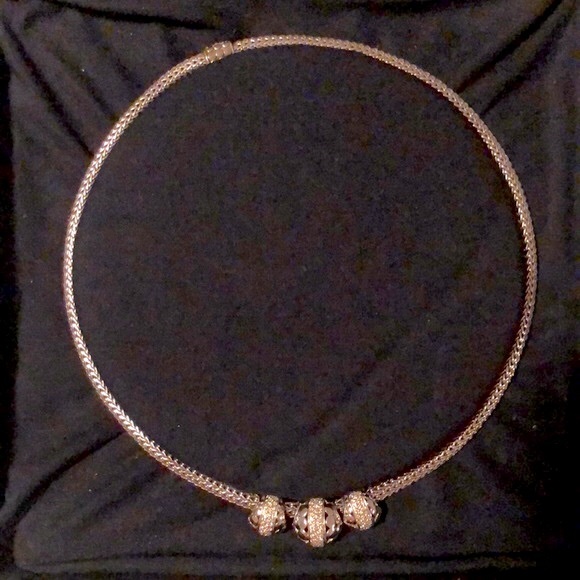 John Hardy Kali diamond slide sterling and 18K necklace - Picture 2 of 5